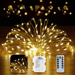Minetom Fairy Lights Battery Operated with Remote, 66FT 200LED String Light