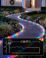 2 Pack Total 66ft 200 LED Solar Powered String Lights for Halloween, Multicolor, 8 Modes