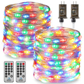 Minetom Fairy Lights with Remote, 66 Feet 200 Led Firefly String Lights Plug in for Bedroom Home Wall Ceiling Christmas Tree Wreath Craft Wedding Party Indoor Outdoor Decoration, Multicolor(2pack)