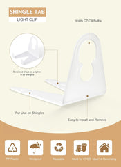 100/200/400 Pack Original Shingle Tab Light Clips for C7 C9 Christmas Lights