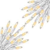 2 Pack 26.5 Feet 100 Count Christmas Incandescent Bulb Mini String Lights, White Wire
