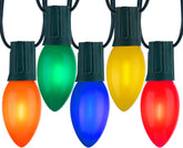 Vintage C9 LED String Lights for Christmas Tree Indoor Outdoor Decoration, Multicolor, Green Wire