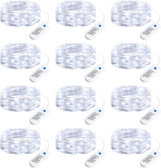 12/20 Pack White 7ft 20LED Battery Operated String Lights Firefly for DIY Christmas Wedding Party Decor