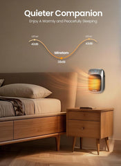 800W Small Wall Outlet Plug In Space Heater for Bathroom Office Bedroom Home (2025 New Model)