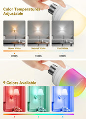 4 Pack E26 Rechargeable Battery Backup Light Bulbs with Remote and Timer for Lamps Sconces Camping