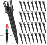 100-Pack Christmas Light Yard Stakes, 5.5 Inch Lighting Stakes for C7 C9 Christmas Lights Outdoor, Universal Yard Stakes for Outdoor Holiday Lights Use on Garden Lawn Patio Pathway Walkway – Black