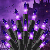 100Ct 20Ft Plug in Purple LED Halloween String Lights for Halloween Party Decor