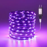 Halloween Fairy Lights Plug in, 33Ft 100LEDs Purple Fairy Lights, Waterproof Flexible Black Wire String Lights for Bedroom Home Party Ghost Haunted House Indoor Outdoor Halloween Decorations, Purple