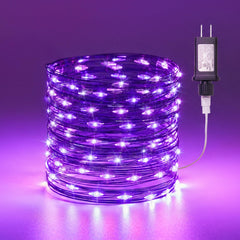 Halloween Fairy Lights Plug in, 33Ft 100LEDs Purple Fairy Lights, Waterproof Flexible Black Wire String Lights for Bedroom Home Party Ghost Haunted House Indoor Outdoor Halloween Decorations, Purple