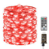 Minetom Fairy Lights with Remote, 66 Feet 200 Led Firefly String Lights Plug in for Bedroom Home Wall Ceiling Christmas Tree Wreath Craft Wedding Party Indoor Outdoor Decoration,Red