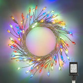 10Feet 200LED Plug in Cluster Silver Wire String Lights for Party Wedding Decor, Multicolor