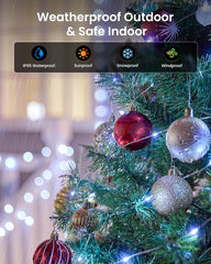 2 Pack Total 66 FT 200 LED Solar Fairy Lights with 8 Modes for Christmas Garden, Cool White