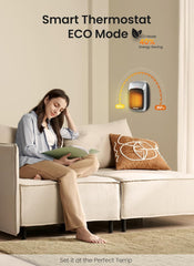 800W Small Wall Outlet Plug In Space Heater for Bathroom Office Bedroom Home (2025 New Model)