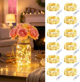Warm White 12/20/30 Pack 7ft 20LED Battery Operated String Lights Firefly for DIY Christmas Wedding Party Decor