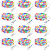 12 Pack Multicolor 7ft 20LED Battery Operated String Lights Firefly for DIY Christmas Wedding Party Decor