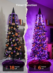 33Ft 100 LED Plug In Copper Wire Fairy Lights with Remote and Timer, Purple