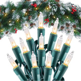 100 Count 20 Feet Christmas Incandescent Mini Bulbs String Lights, Warm White - Green Wire