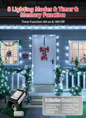 81 Feet 100 LED C9 Christmas String Lights with Timer & 8 Lighting Mode, Pure White