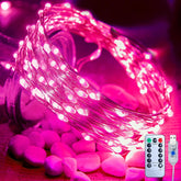 33Feet 100 LEDs USB Plug in Twinkle String Lights with Remote and Timer for Valentine's Day, Pink