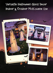 2 Pack Light Up Battery Operated Halloween Ghosts Outdoor Decorations, 8 Modes, Remote & Timer
