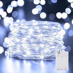 33FT 100LED Battery Operated Fairy Lights for Bedroom Christmas, Pure White