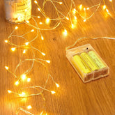 4 Pack 5 Feet 60 LED Battery Operated Firecracker Fairy Lights for DIY Wreath, Warm White