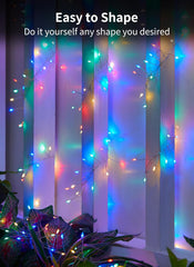 2 Pack 5ft 60LED Battery Operated Twinkle String Lights for DIY Wreath Home Wedding, Multicolor
