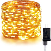 72 Ft 200 LED Plug in Copper Wire Twinkle String Lights for Bedroom Party Christmas Tree, Warm White