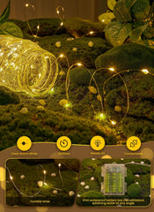 33Ft 100 LED Battery Operated Waterproof Silver Wire String Lights for DIY Party Decor