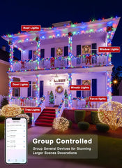 Color Changing RGB Smart App Control Music Sync Fairy Lights for Halloween Christmas Party