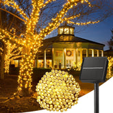 Solar Powered 40 FT 100 LED Outdoor IP65 Waterproof String Lights, Warm White