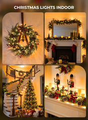 33FT Plug in 100 Count Christmas Mini LED String Lights Indoor Outdoor, 8 Lighting Modes