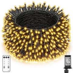 66FT 200 LED Warm White Christmas Tree Lights, 8 Twinkle Modes, Indoor Outdoor Decorations