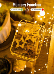 Minetom Fairy Lights Battery Operated with Remote, 66FT 200LED String Light