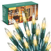 Minetom LED Clear Christmas String Lights, 50 Count 10 Feet LED Christmas Lights Bulb, Christmas Decorations Indoor, White Christma Tree Lights for Indoor Outdoor Xmas Wedding Party Festival