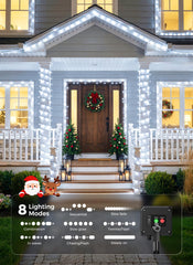 Minetom C6 Solar Christmas Lights Outdoor, 50 LEDs Waterproof String Lights
