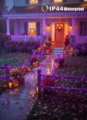 39FT 100 LED Purple Halloween Mini String Lights for Haunted House Ghost, 8 Lighting Modes