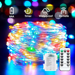 Minetom 33FT 100LED Fairy Lights Battery Operated, Multicolor String Lights
