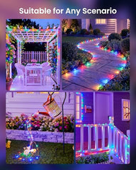 2 Pack Total 66ft 200 LED Solar Powered String Lights for Halloween, Multicolor, 8 Modes