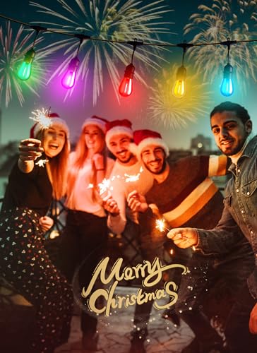 Minetom S14 LED Christmas Replacement Light Bulbs, UL Listed, 1 Watt E26 Medium Base Plastic Shatterproof LED Edison Bulbs, Easily Screw in Strings Spools Strands, Multicolor, 50 Pack|B0D8STLFJZ
