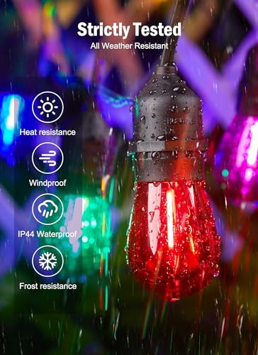 Minetom S14 LED Christmas Replacement Light Bulbs, UL Listed, 1 Watt E26 Medium Base Plastic Shatterproof LED Edison Bulbs, Easily Screw in Strings Spools Strands, Multicolor, 50 Pack|B0D8STLFJZ