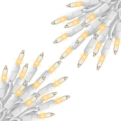 2 Pack 26.5 Feet 100 Count Christmas Incandescent Bulb Mini String Lights, White Wire