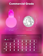 Pink Mini Globe Fairy String Lights for Valentine's Day Engagement Dating, Plug in, 8 Modes with Remote