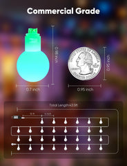 RGB & Multicolor Mini Globe Fairy String Lights for Valentine's Day Engagement Dating, Plug in, 8 Modes with Remote