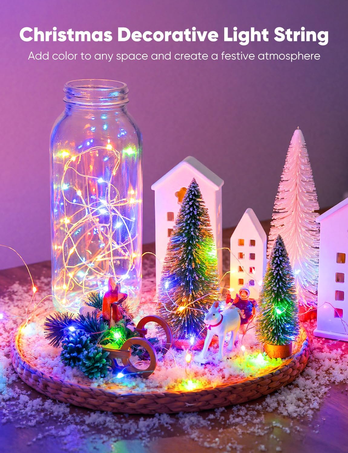 12 Pack Multicolor 7ft 20LED Battery Operated String Lights Firefly fo ...