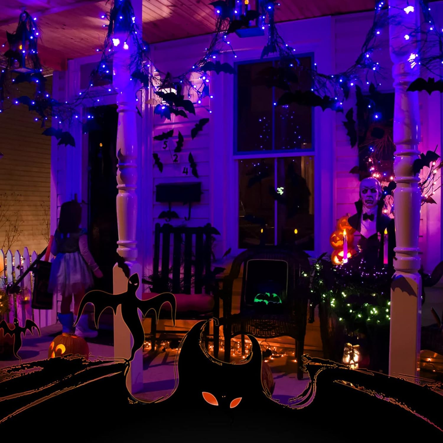 25 Feet 100LEDs Purple Incandescent Bulb Mini String Lights for Halloween