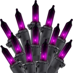 100 Count 20 Feet Incandescent Bulb Mini Lights for Halloween Party Festival Decoration, Purple