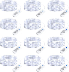 12/20 Pack White 7ft 20LED Battery Operated String Lights Firefly for DIY Christmas Wedding Party Decor