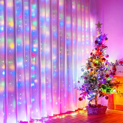 Multicolor 300 LED Dimmable Twinkle Fairy Curtain Lights with Remote and Timer, USB Powered