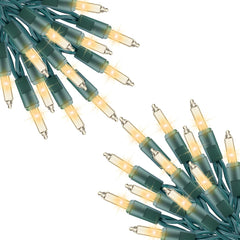 2 Pack Total 200 Count 40 Feet Warm White Christmas Incandescent Mini Bulbs String Lights, Green Wire